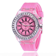 Cargar imagen en el visor de la galería, Led Flash Luminous Watches Personality Trends Students Lovers Jellies Woman Men&#39;s Watches 7 color Light WristWatch Kids

