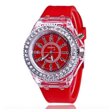 Cargar imagen en el visor de la galería, Led Flash Luminous Watches Personality Trends Students Lovers Jellies Woman Men&#39;s Watches 7 color Light WristWatch Kids
