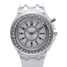 Cargar imagen en el visor de la galería, Led Flash Luminous Watches Personality Trends Students Lovers Jellies Woman Men&#39;s Watches 7 color Light WristWatch Kids
