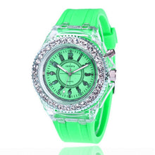 Cargar imagen en el visor de la galería, Led Flash Luminous Watches Personality Trends Students Lovers Jellies Woman Men&#39;s Watches 7 color Light WristWatch Kids
