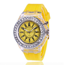 Cargar imagen en el visor de la galería, Led Flash Luminous Watches Personality Trends Students Lovers Jellies Woman Men&#39;s Watches 7 color Light WristWatch Kids
