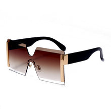 Cargar imagen en el visor de la galería, Fashion Oversized Square Rimless Sunglasses Women Brand Designer Flat Top Big Sun Glasses Female One Piece Travel Gafa de sol
