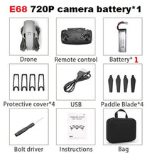 Cargar imagen en el visor de la galería, LSRC 2020 E68pro Mini Drone HD 4K 1080P WiFi FPV Camera Drones Height Hold Mode RC Foldable Quadcopter Dron Boy Toy Gift
