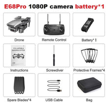 Cargar imagen en el visor de la galería, LSRC 2020 E68pro Mini Drone HD 4K 1080P WiFi FPV Camera Drones Height Hold Mode RC Foldable Quadcopter Dron Boy Toy Gift
