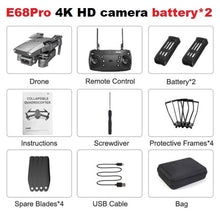 Cargar imagen en el visor de la galería, LSRC 2020 E68pro Mini Drone HD 4K 1080P WiFi FPV Camera Drones Height Hold Mode RC Foldable Quadcopter Dron Boy Toy Gift
