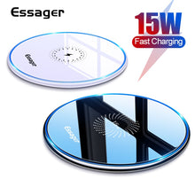 Cargar imagen en el visor de la galería, Essager 15W Qi Wireless Charger For iPhone 11 Pro Xs Max X Xr 8 Induction Fast Wireless Charging Pad For Samsung S20 Xiaomi mi 9
