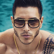 Cargar imagen en el visor de la galería, New Fashion Big Frame Sunglasses Men Square  Metal Sun Glasses Women Retro Sun Glasses Vintage High Quality Gafas Oculos De Sol
