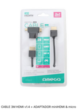 Cargar imagen en el visor de la galería, CABLE 3 MT HDMI + MINI ADAPTADOR HDMI Y MICRO
